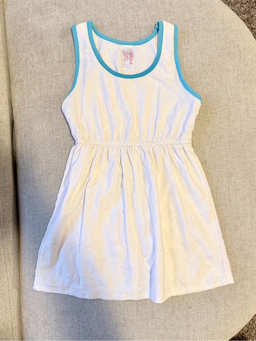 Cat & Jack White Terry Swim Coverup with Star Pattern